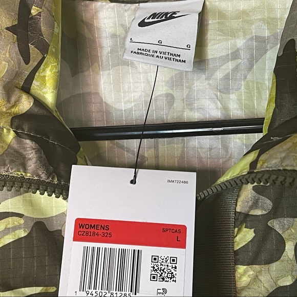 NWOT Nike Sportswear Woven Floral Camo Full Zip Women’s Jacket - Picture 13 of 13